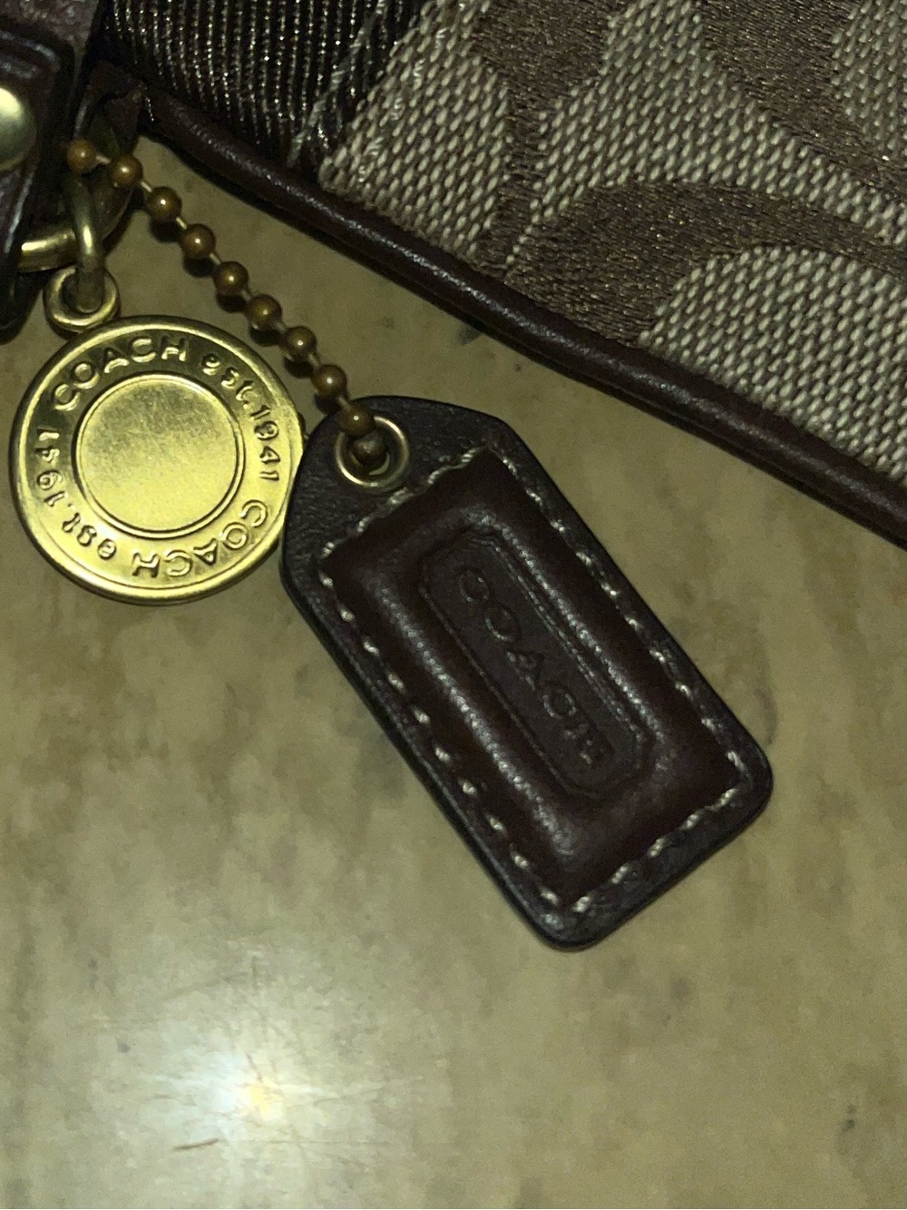Coach Signature Canvas Brown Wristlet - Picture 9 of 11